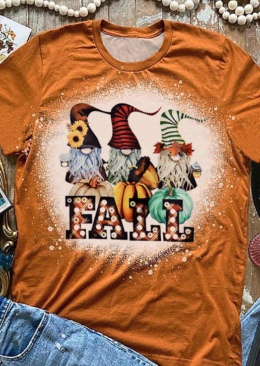 

Pumpkin Fall Elves Short Sleeve T-Shirt Tee - Orange, 514794
