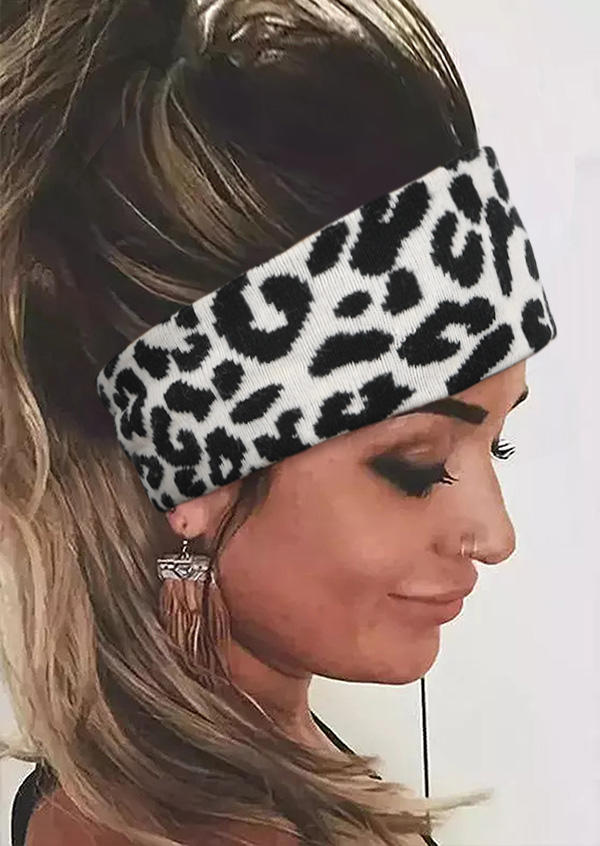 

Cow Striped Leopard Elastic Wide Headband, Pattern1;pattern3, 516738