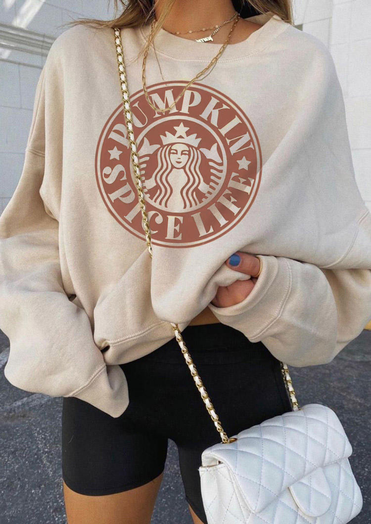 

Pumpkin Spice Life Mermaid Sweatshirt - Light Khaki, 517063