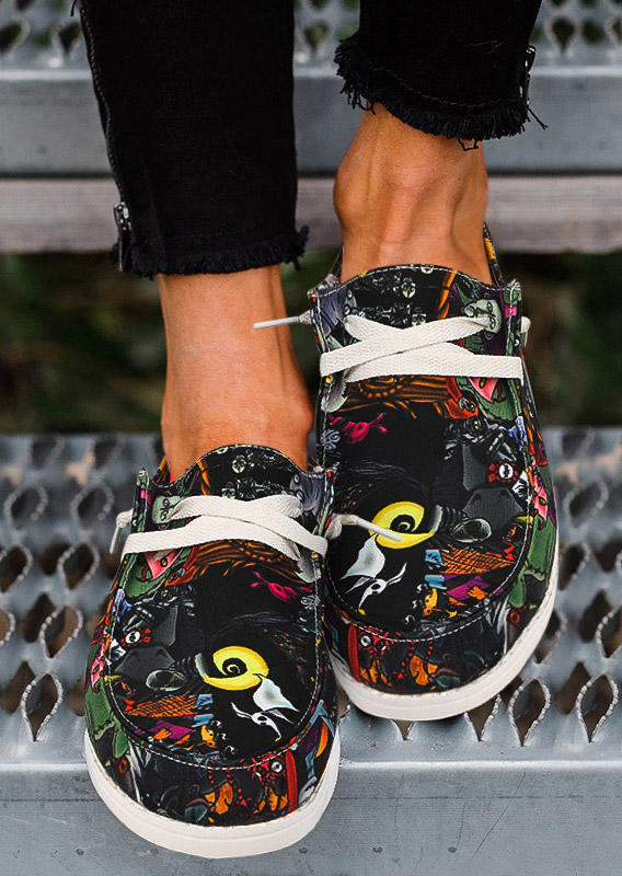 

Halloween Horror Character Slip On Flat Sneakers, Multicolor, 515835