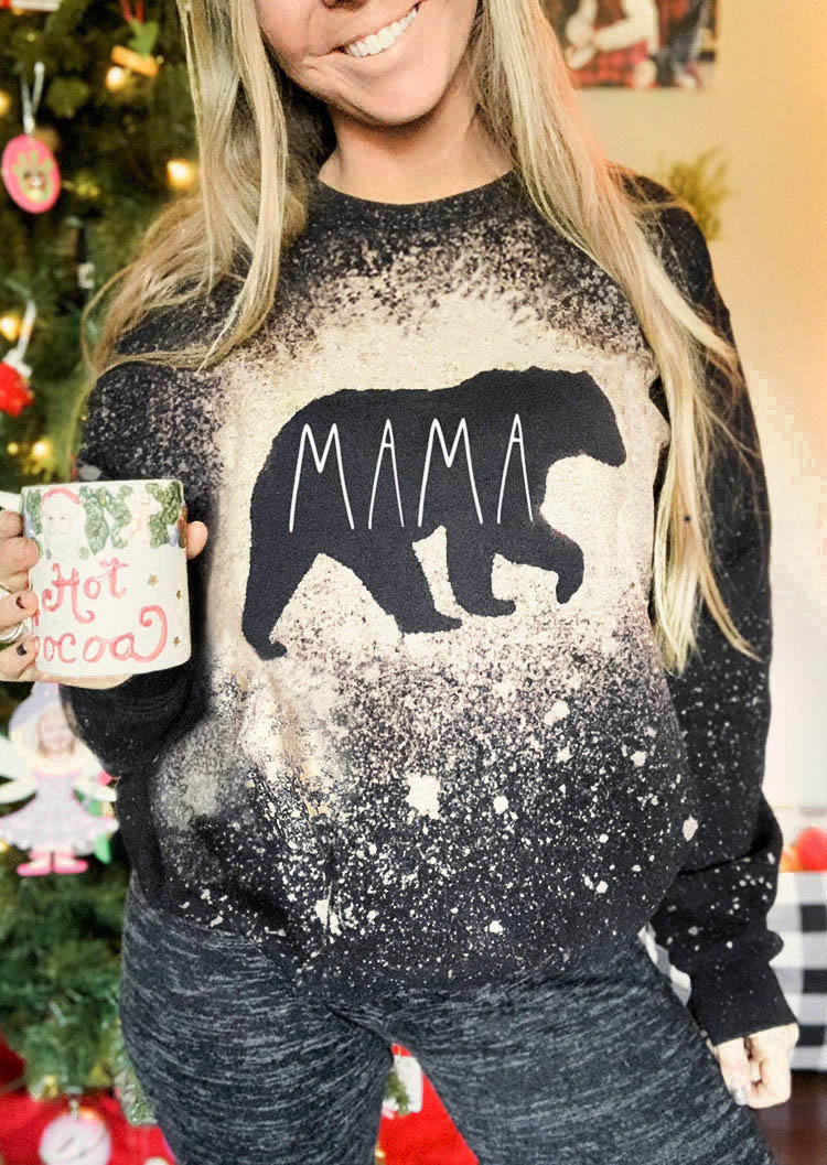 

Mama Bear Bleached Long Sleeve Sweatshirt - Black, 516565