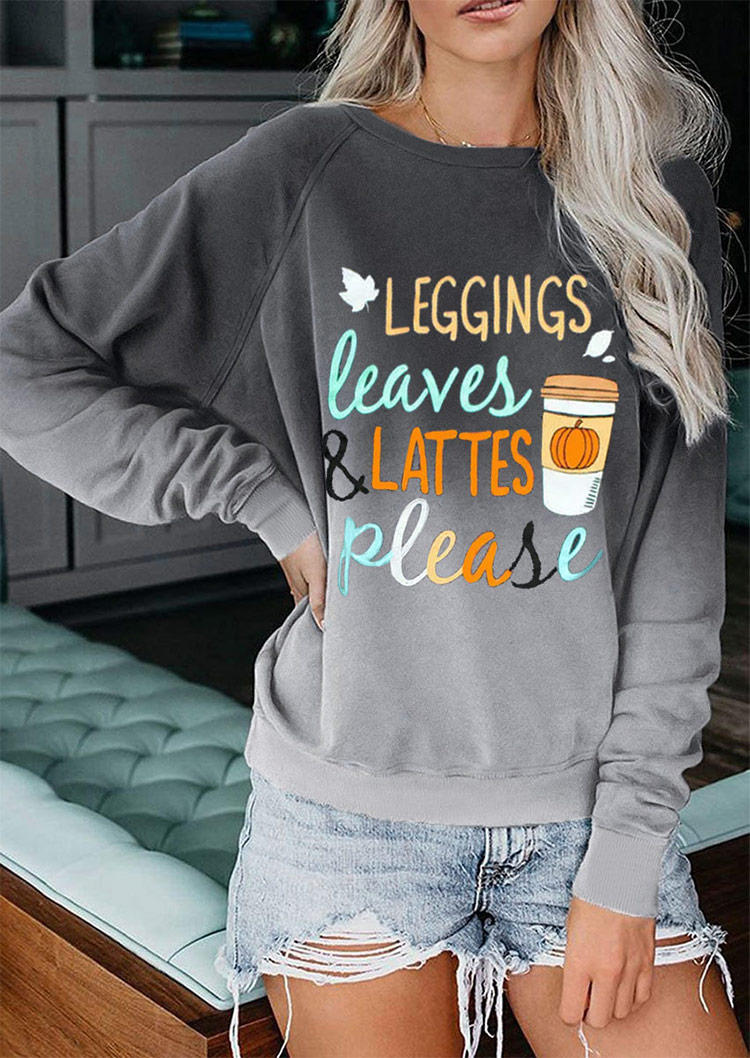 

Leggings Leaves Lattes Please Pumpkin Gradient Sweatshirt - Gray, 516651