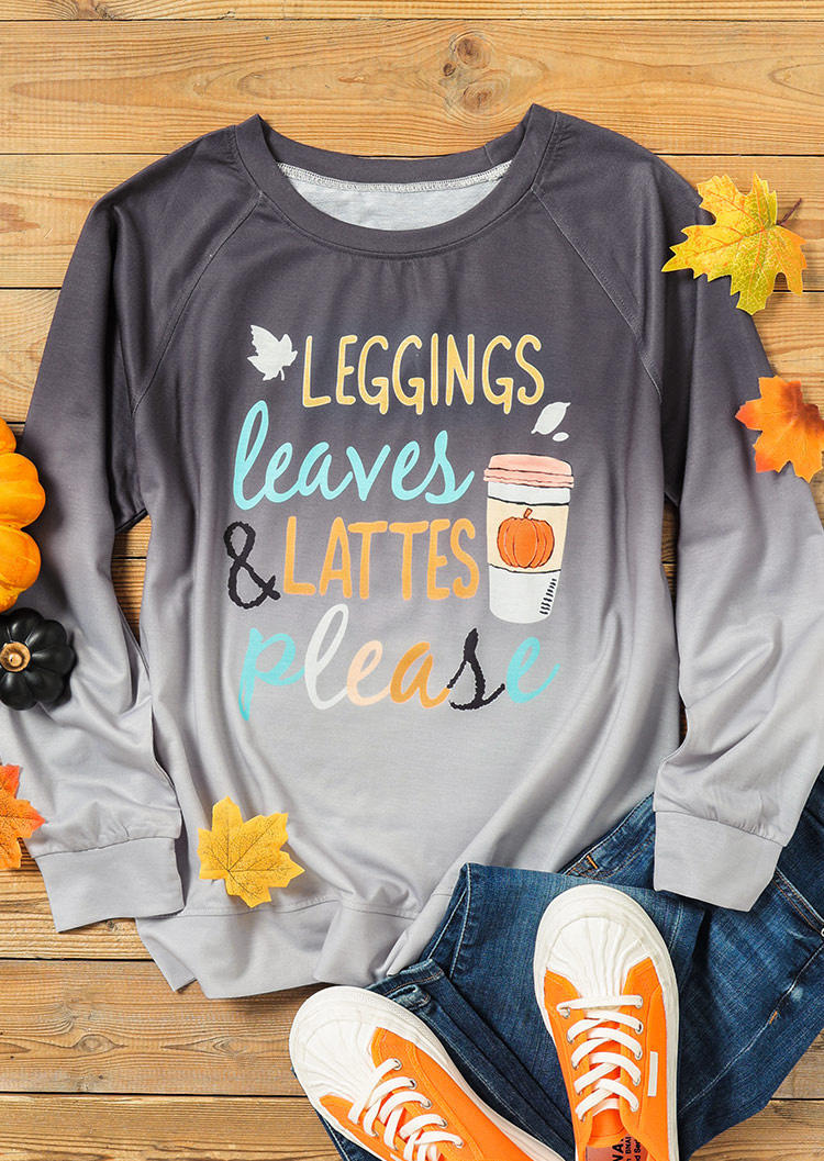Kaufen Leggings Leaves Lattes Please Pumpkin Gradient Sweatshirt - Gray. Bild