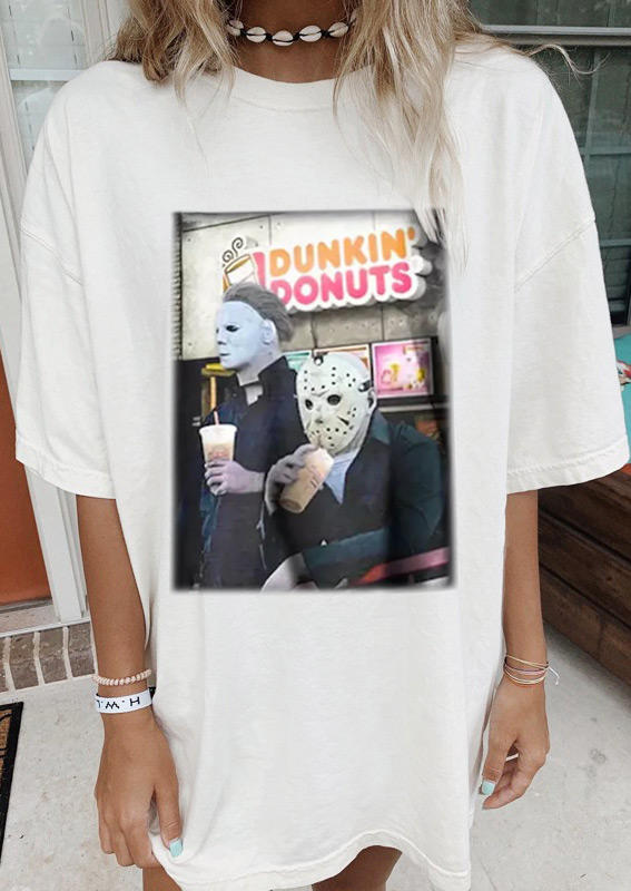 

Halloween Horror Movie Character T-Shirt Tee - White, 517241