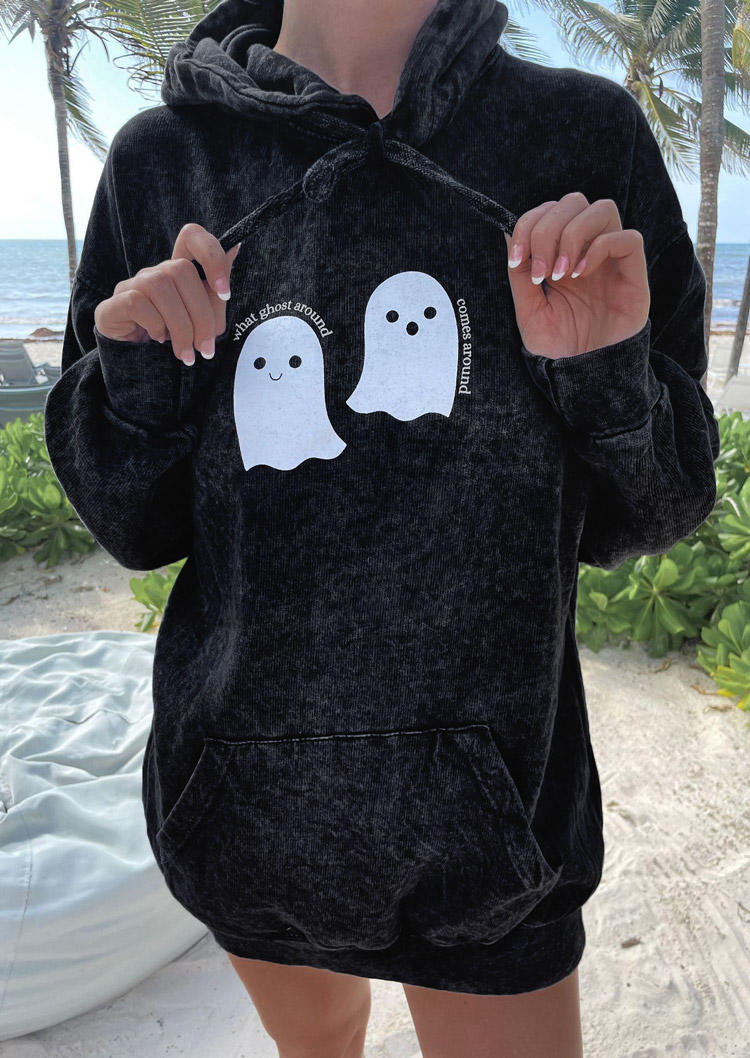 

Ghost Kangaroo Pocket Pullover Hoodie - Black, 515048