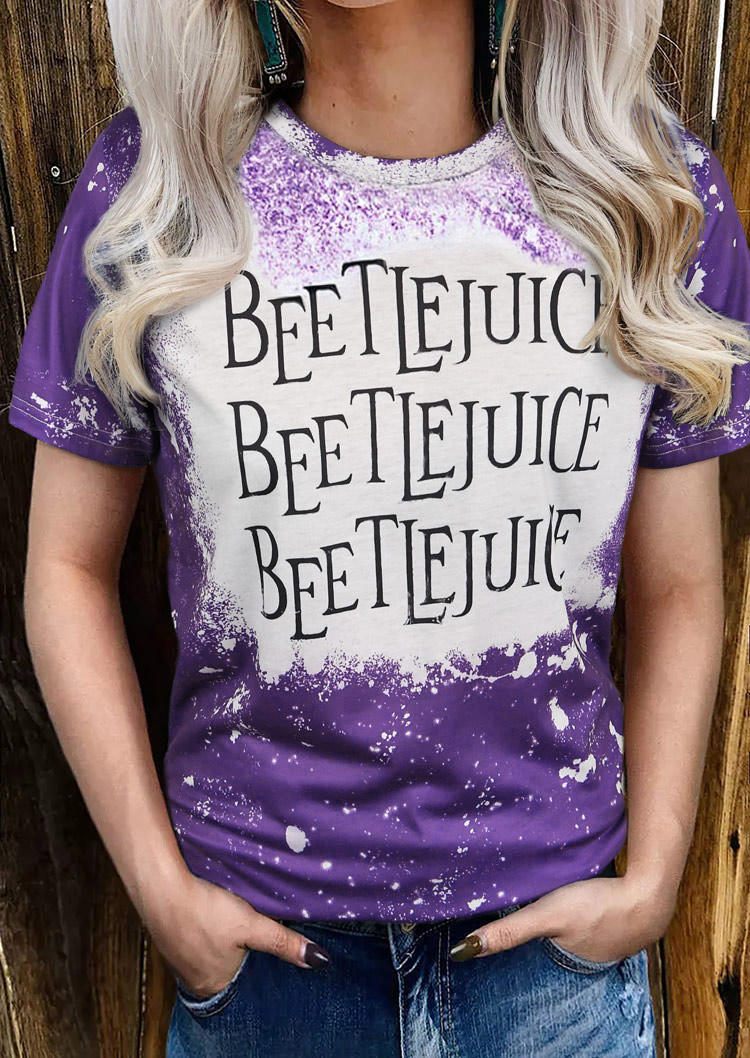

Beetlejuice Bleached T-Shirt Tee - Purple, 516918