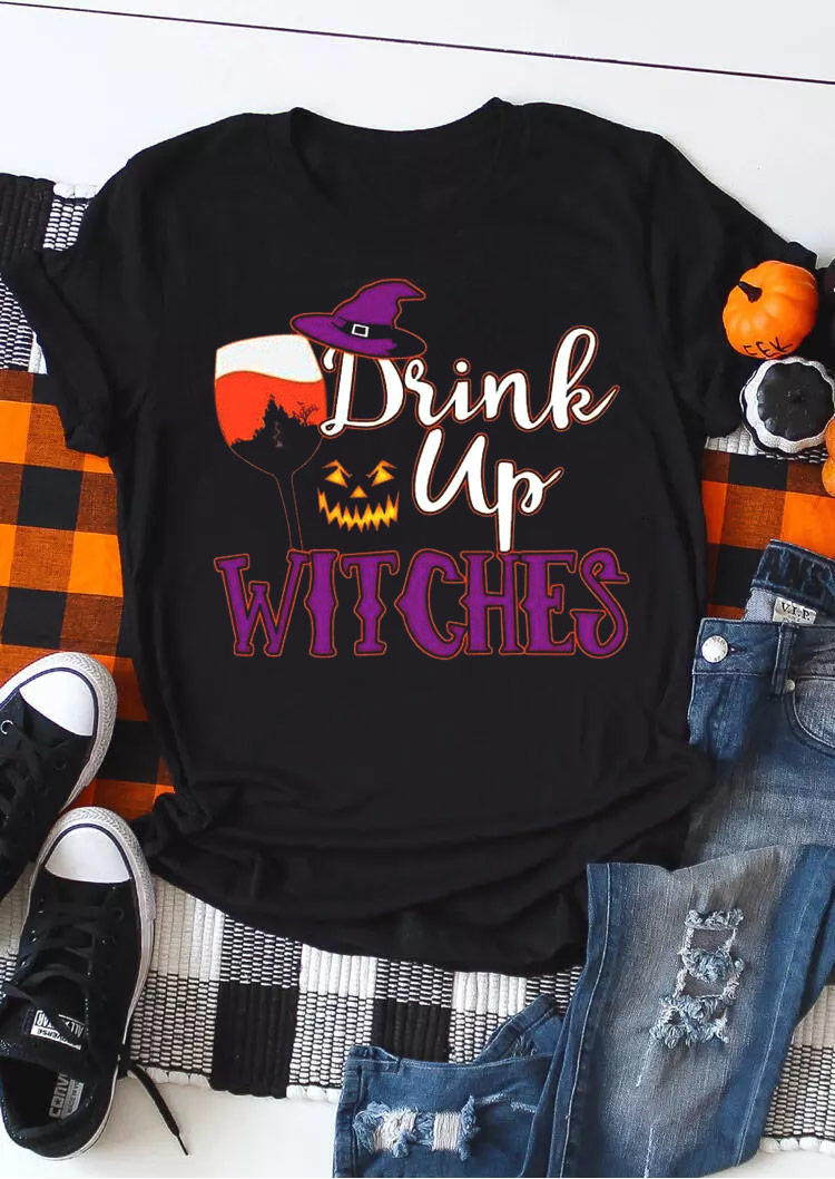 

Halloween Drink Up Witches T-Shirt Tee - Black, 517252