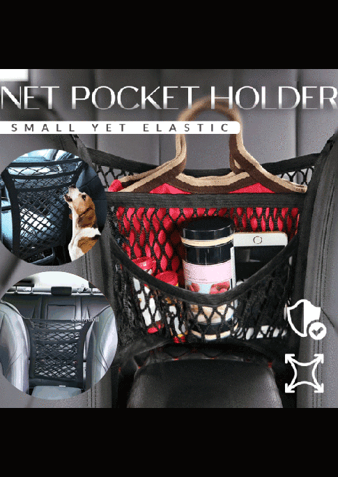 

Car Seat Elastic Storage Mesh Bag, Black, 516934