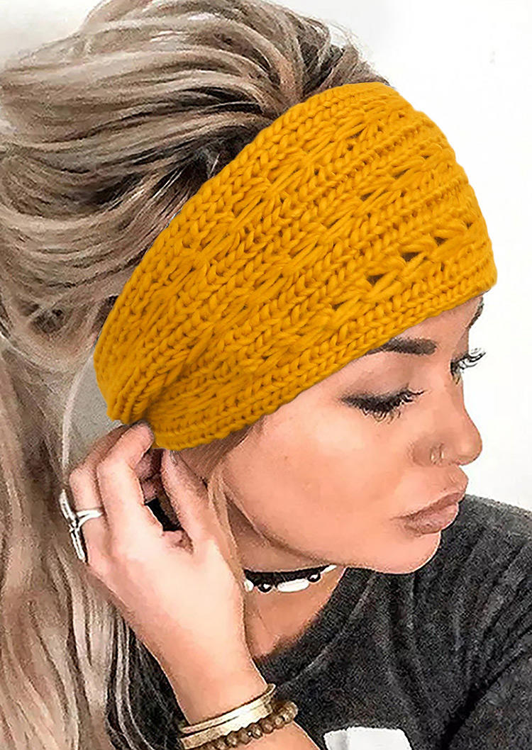

Twist Hollow Out Sports Wide Headband, Yellow, 517319