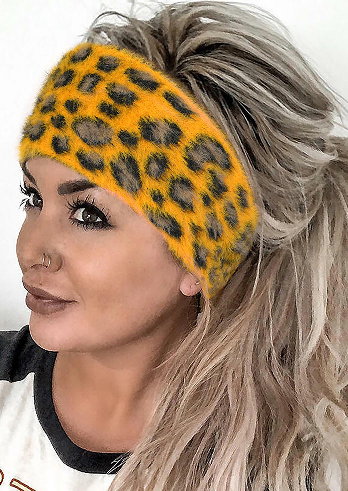 

Leopard Plush Twist Sports Wide Headband, Yellow, 517171