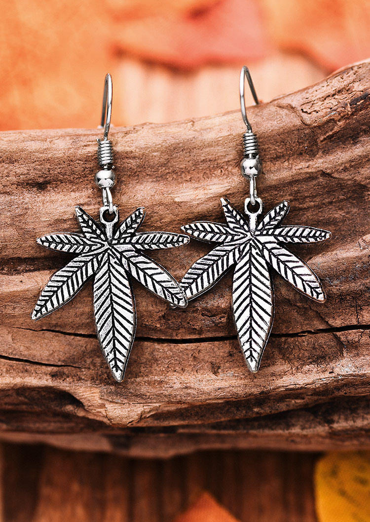 

Vintage Maple Leaf Alloy Earrings, Silver, 517301