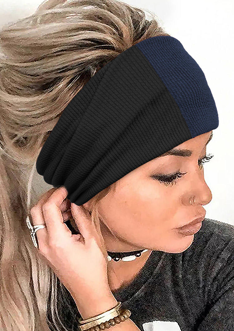 

Color Block Twist Sport Wide Headband, Black;pink, 517317