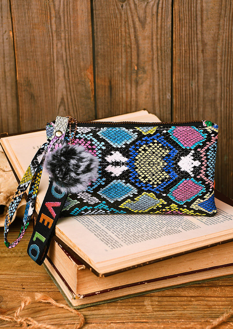 

Snake Skin Hairball Love Makeup Storage Bag, Multicolor, 517422