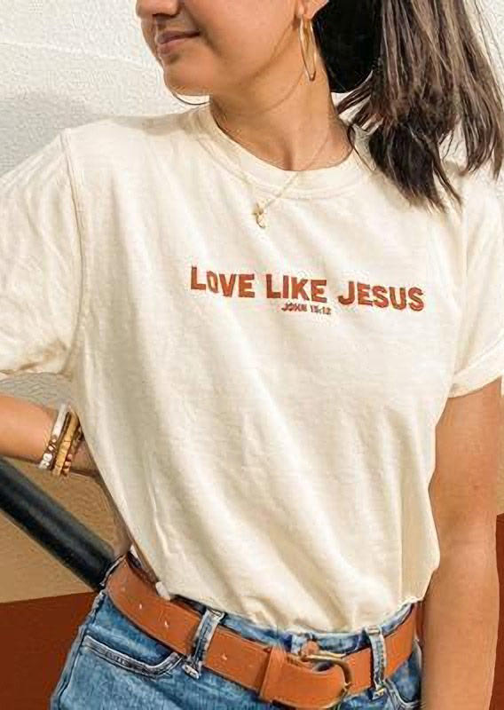 

Love Like Jesus O-Neck T-Shirt Tee - Light Yellow, 517520