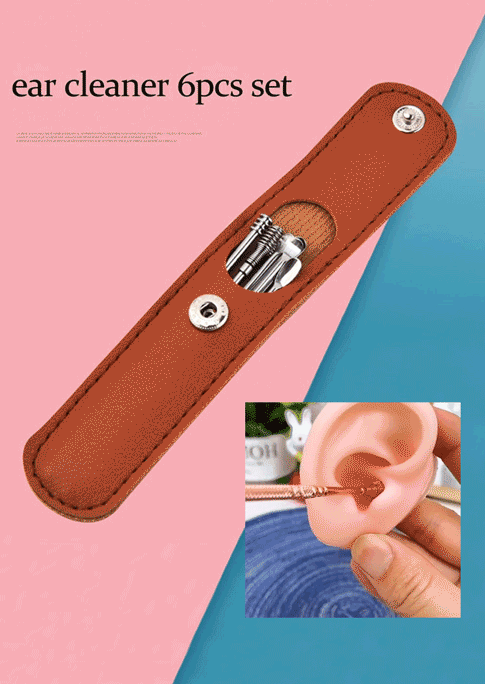 

6Pcs Innovative Spring EarWax Cleaner Tool Set, Brown, 517639