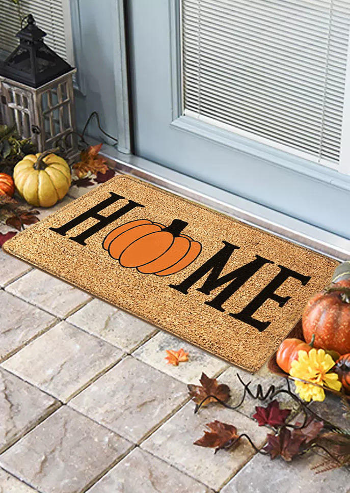 

Thanksgiving Pumpkin Home Front Door Mat Carpet, Multicolor, 517673