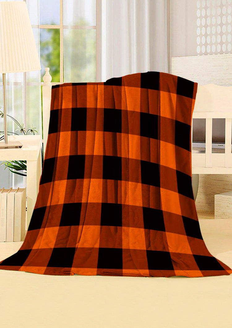 

Luxury Buffalo Plaid Flannel Blanket, Orange, 517769
