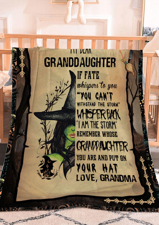 

Halloween My Dear Granddaughter Witch Blanket, Multicolor, 517811