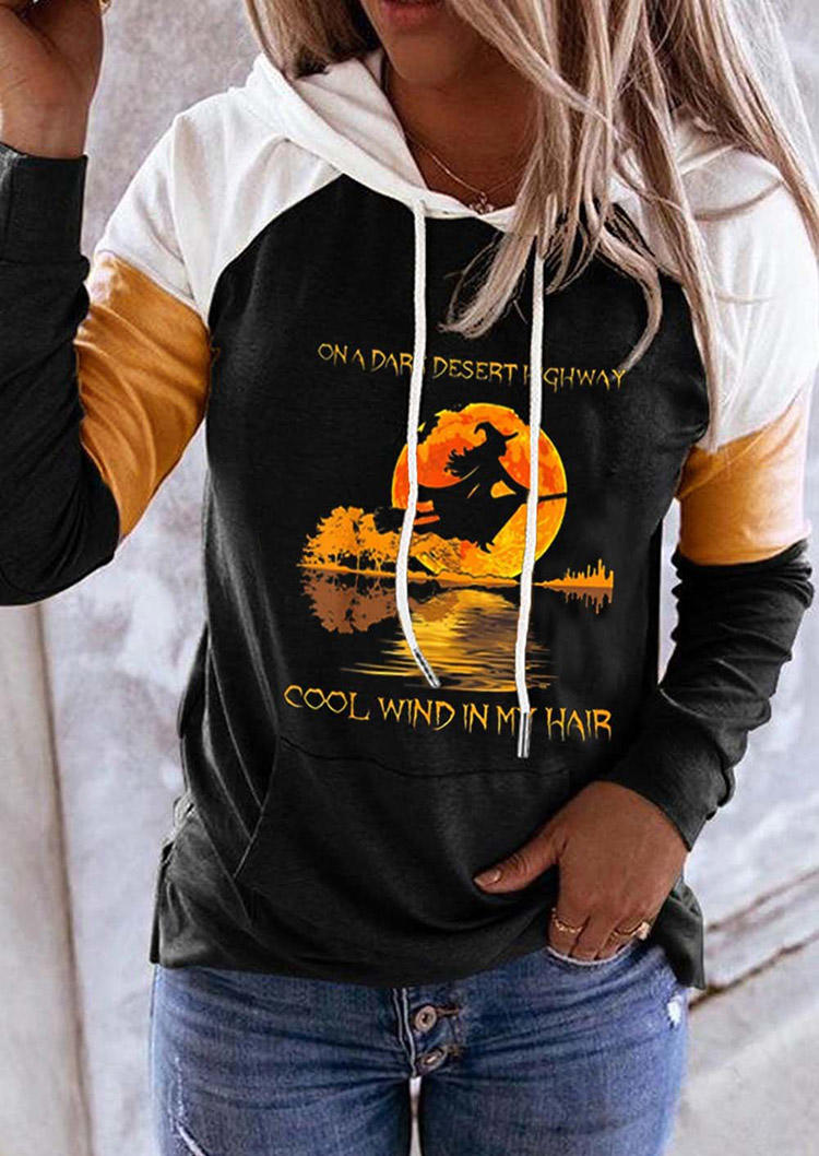 

Halloween On A Dark Desert Highway Witch Hoodie - Black, 517899