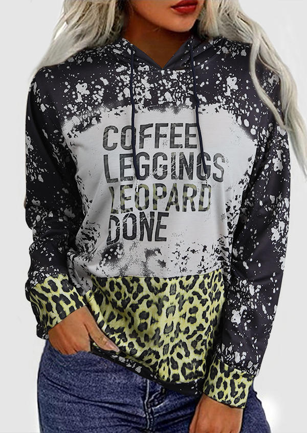 

Coffee Leggings Leopard Done Bleached Hoodie - Dark Grey, 517551