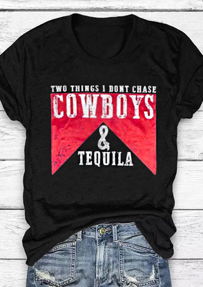

Cowboys & Tequila T-Shirt Tee - Black, 518052