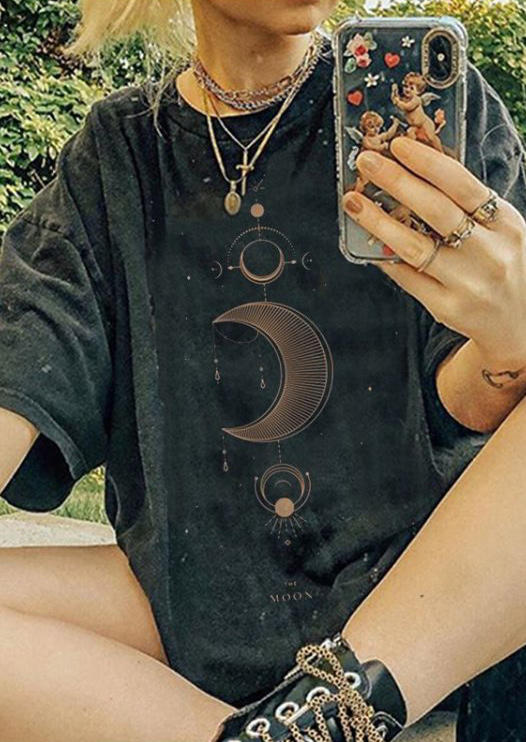 

Universe Sun Moon T-Shirt Tee - Black, FZ005180