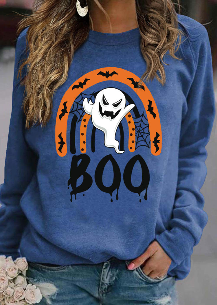 Buy Ghost Boo Bat Sweatshirt - Blue. Picture