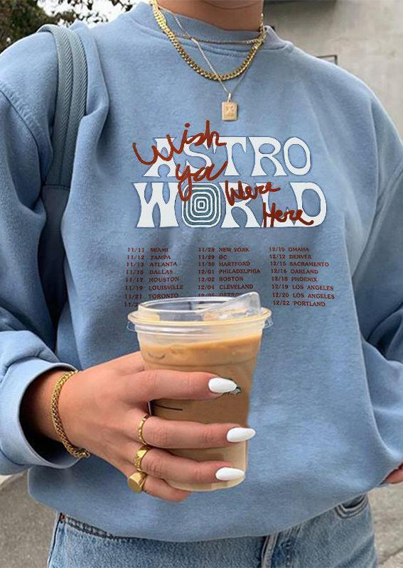 

Astroworld Wish You Were Here Sweatshirt - Light Blue, 518094
