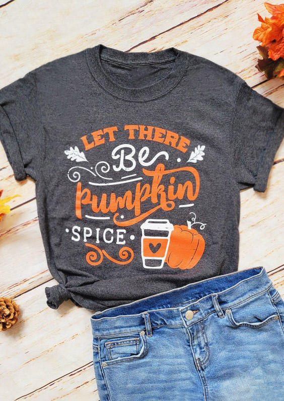 Kaufen Let There Be Pumpkin Spice T-Shirt Tee - Dark Grey. Bild