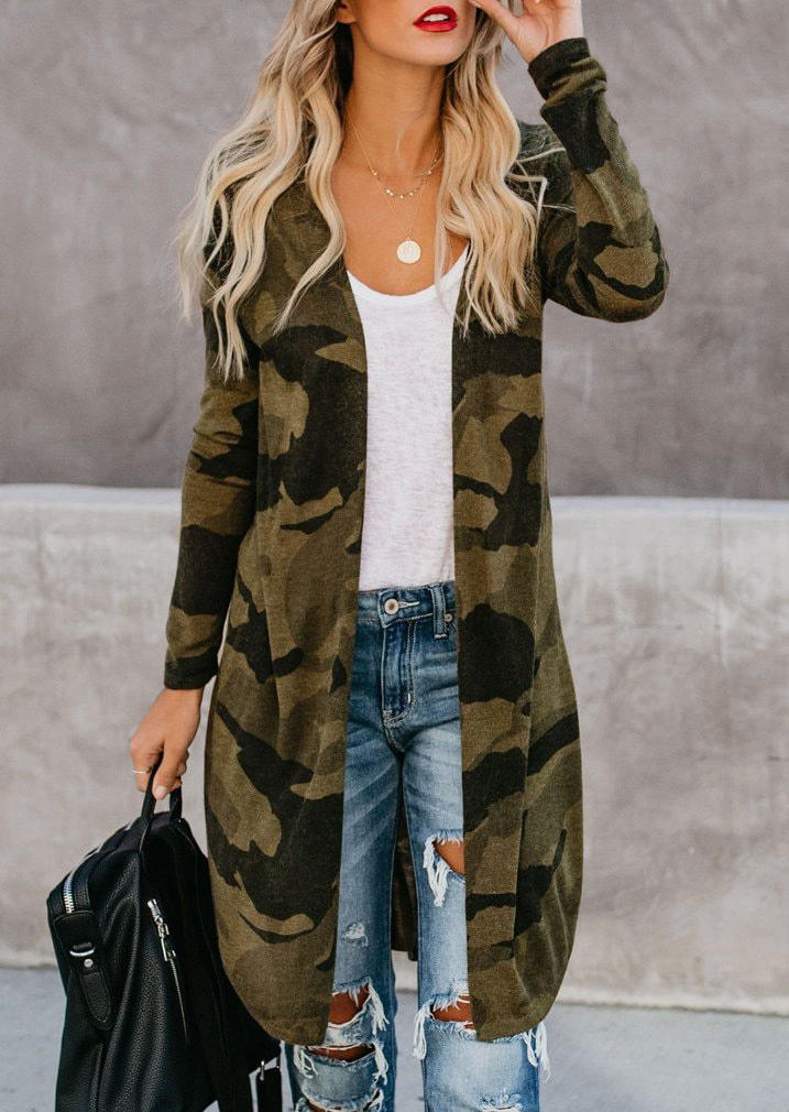 

Camouflage Long Sleeve Cardigan, 516289