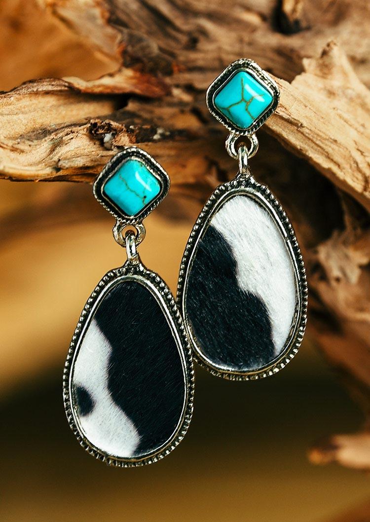

Turquoise Cow Pendant Stud Earrings, Multicolor, 518008
