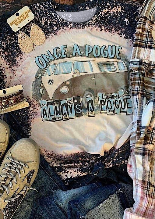 

Once A Pogue Bus Bleached T-Shirt Tee - Black, 517801