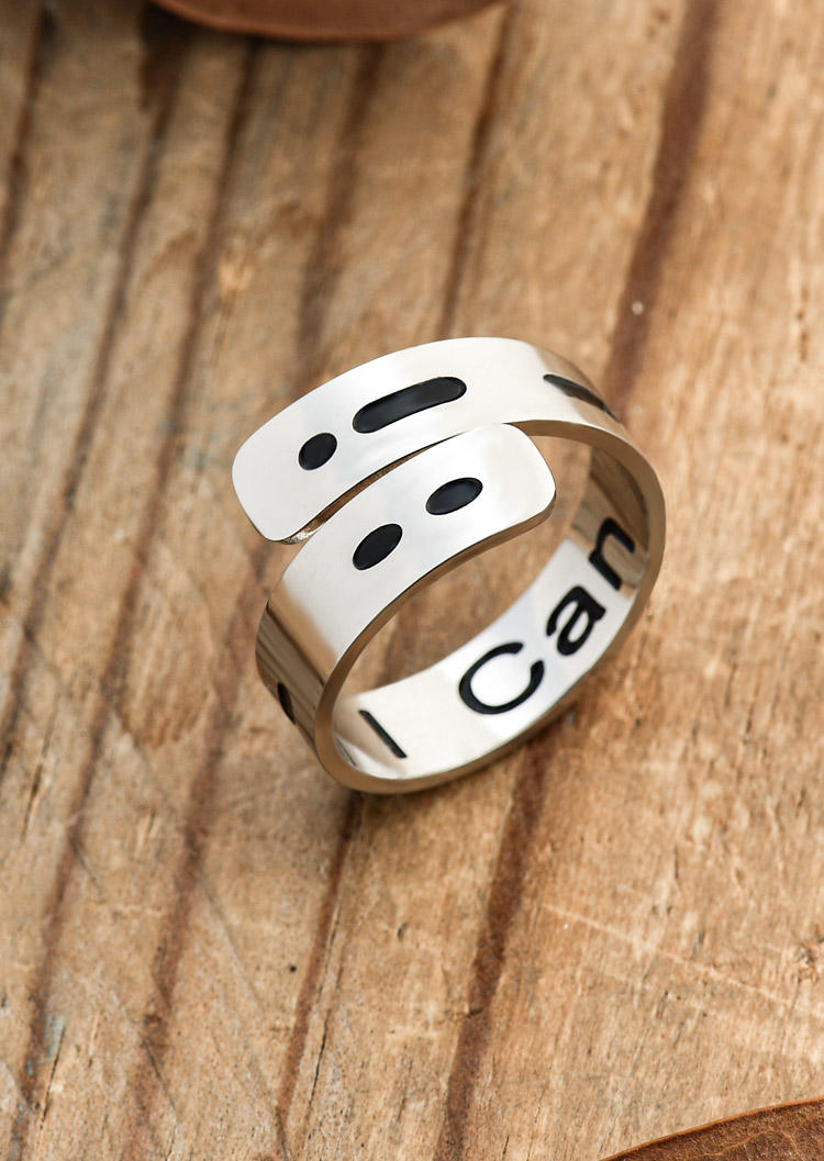 

Morse Code Letter Adjustable Alloy Ring, Pattern2, 517930