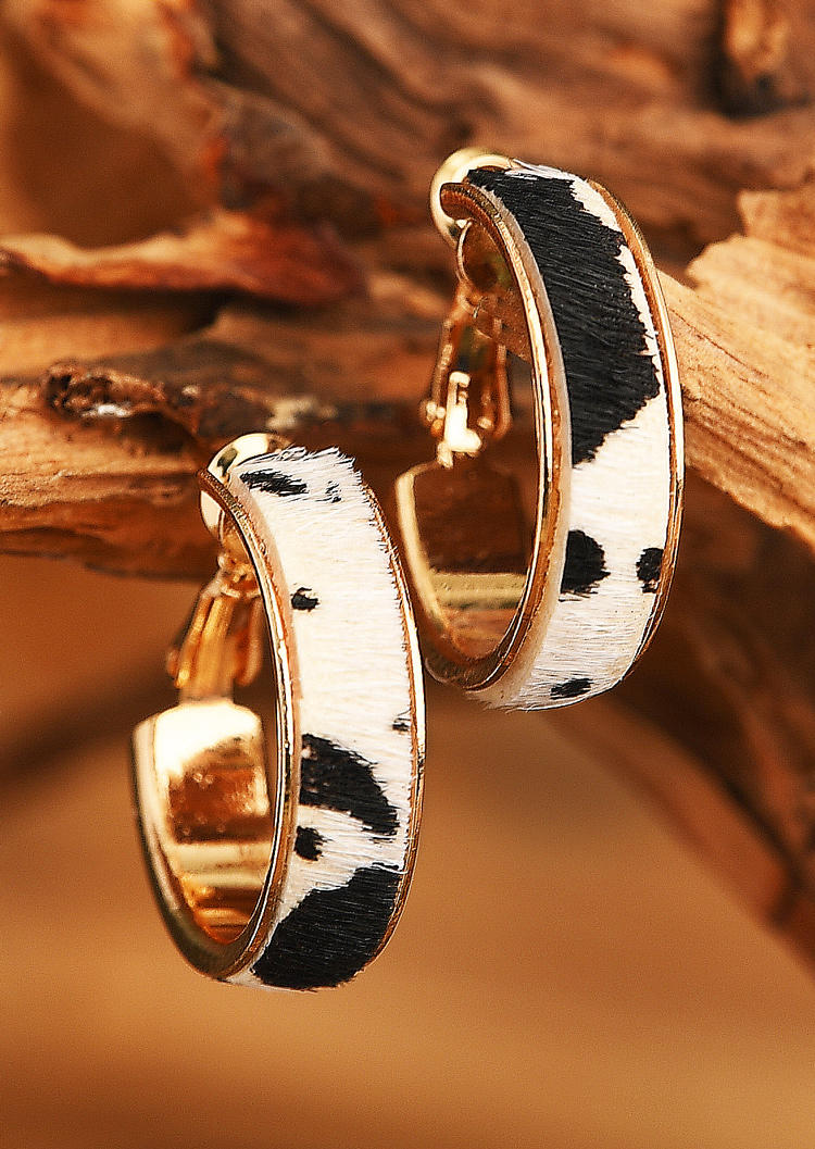 

Leopard Cow Vintage Alloy Earrings, Pattern1, 518311