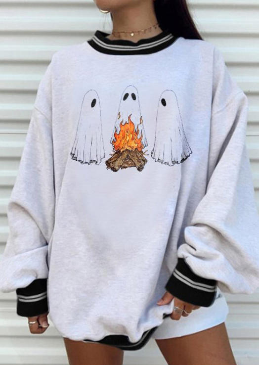 

Halloween Ghost Around The Campfire Sweatshirt - Black, FZ005310