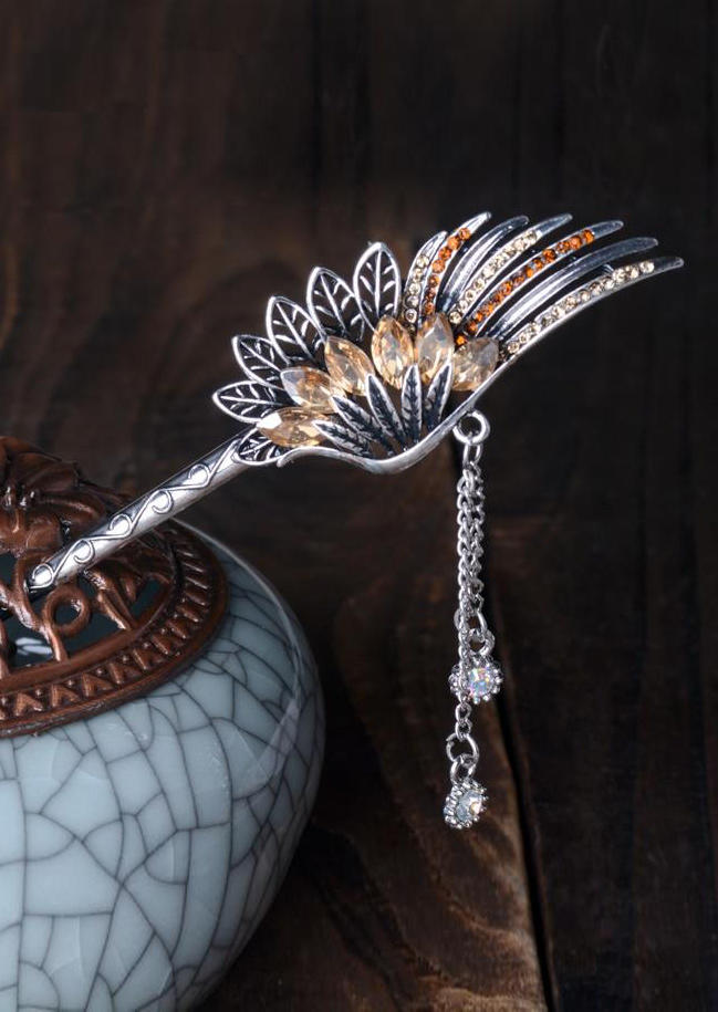 

Phoenix Feather Rhinestone Hair Stick, Yellow, 518355