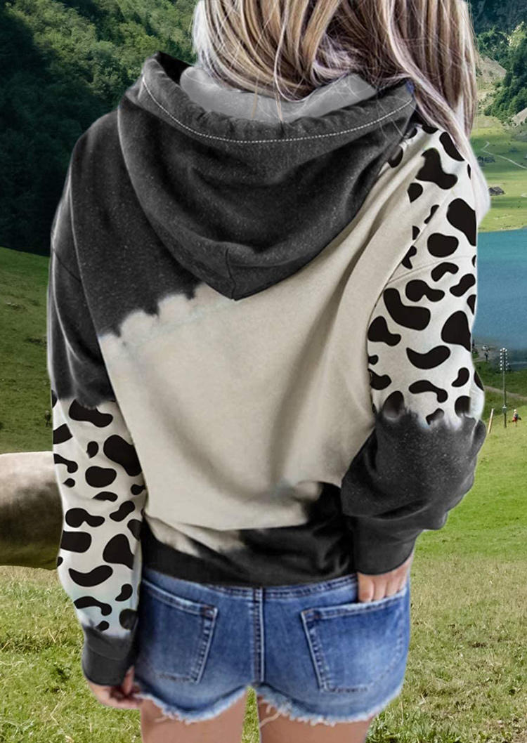 Just A Little Cow Kangaroo Pocket Long Sleeve Hoodie