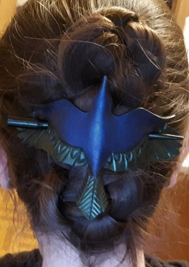 

Bird Flight Leaf Hair Stick, Blue, 518414
