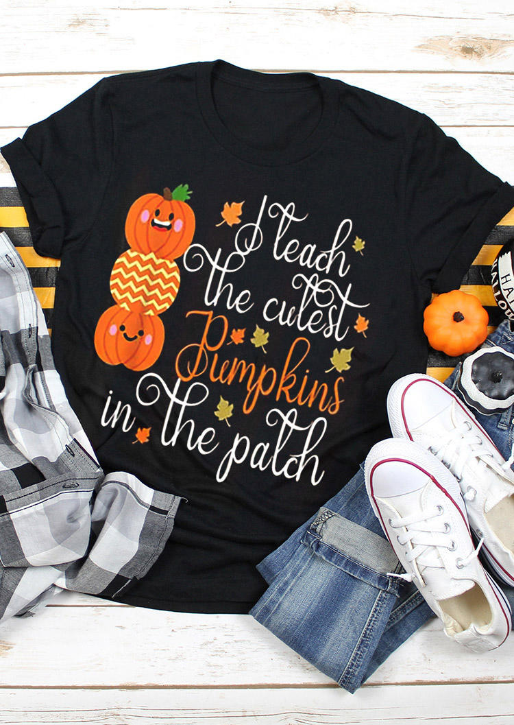 

Thanksgiving I Teach The Cutest Pumpkins In The Patch T-Shirt Tee - Black, 518537