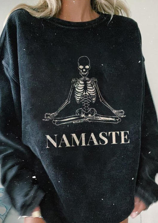 

Skeleton Namaste Sweatshirt - Black, FZ005483