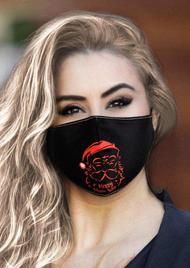

Christmas Santa Snowflake Plaid Adjustable Mask, Black, 518504