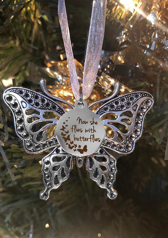 

Creative Hollow Out Carving Butterfly Hanging Ornament, Silver, 518499