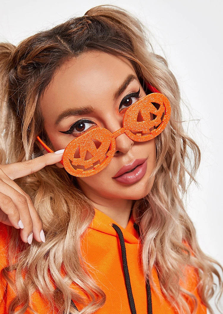 

Halloween Pumpkin Hollow Out Decor Glasses Frame - Orange, 518872