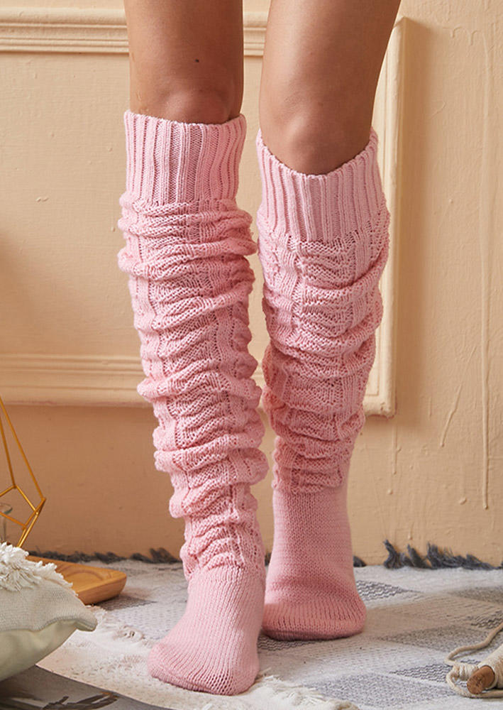 

Warm Over Knee Extra Long Socks, Pink, 519109