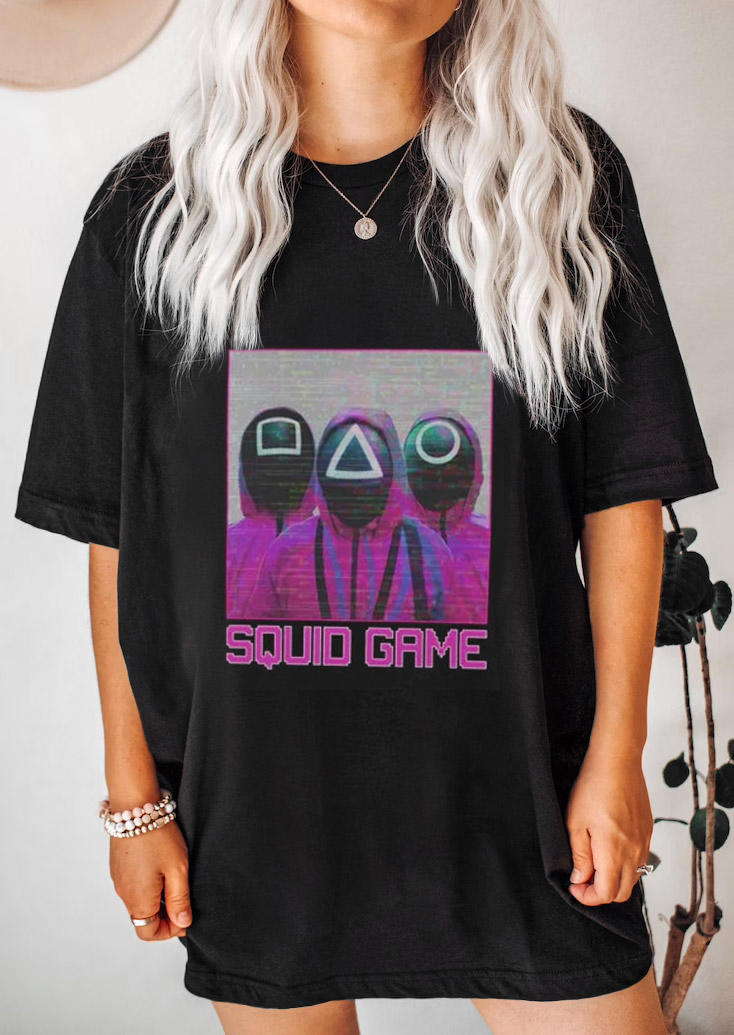 

Squid Game Short Sleeve T-Shirt Tee - Black, 519136