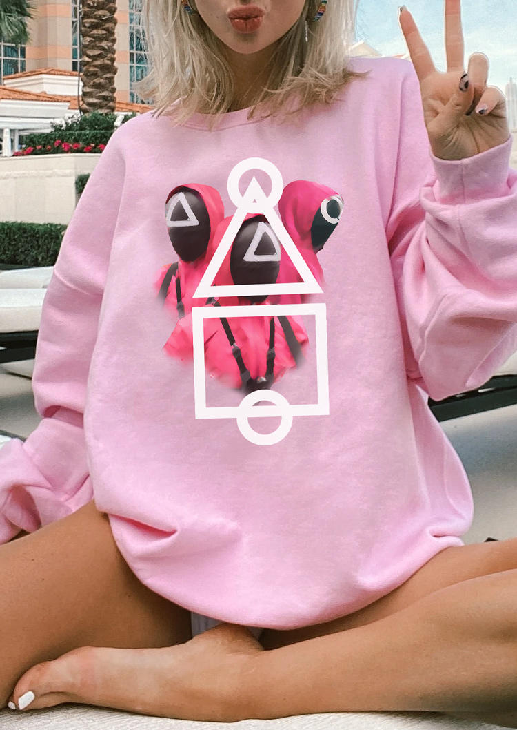 

Squid Game Long Sleeve O-Neck Sweatshirt - Pink, 519227