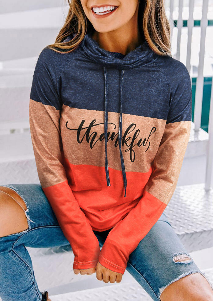 

Thankful Color Block Drawstring Cowl Neck Blouse, Multicolor, 518791