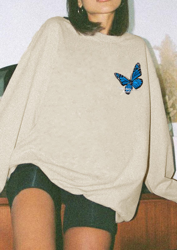 

This Story Is Not Finished Butterfly Sweatshirt - Apricot, 519273