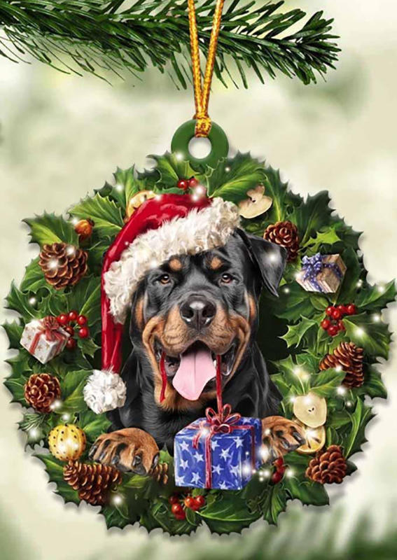 

Christmas Hat Dog Decoration Pendant Ornament, White;brown;yellow, 518896