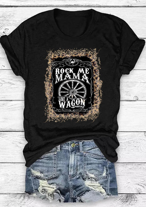 

Rock Me Mama Like A Wagon Wheel T-Shirt Tee - Black, 519351